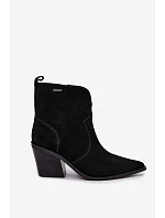 Dámské zateplené kovbojky na podpatku Big Star model 22349493 černé - Big Star Shoes Dámské zateplené kovbojky na podpatku Big Star model 22349493 černé - Big Star Shoes