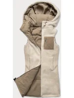 Béžová oboustranná dámská vesta typu model 20709108 - J.STYLE Béžová oboustranná dámská vesta typu model 20709108 - J.STYLE