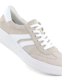 Kožené polobotky Remonte Rieker D3E00-60 béžové barvy