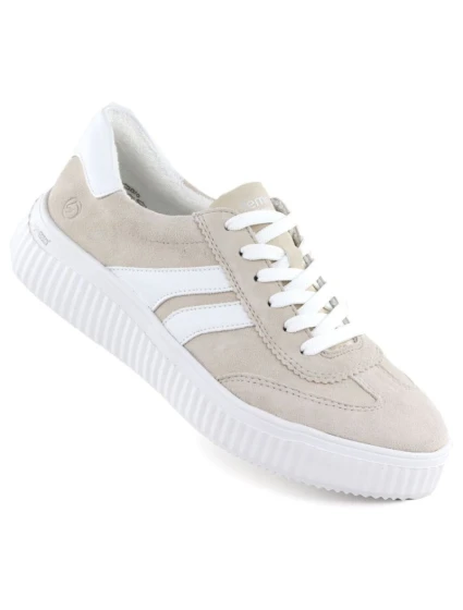 Kožené polobotky Remonte Rieker D3E00-60 béžové barvy