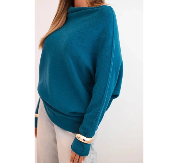 Dámský asymetrický viskózový svetr netopýří model 21301097 - K-Fashion