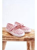 Dětské balerínky na suchý zip v potisku růžové Selah Dětské balerínky na suchý zip v potisku růžové Selah