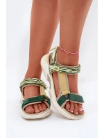 Dámské Sandály Na Suchý Zip model 21694720 Zelené - D.Franklin