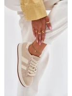 Dámské Tenisky Z Eko Semiše Béžové model 21696842 - EVENTO Dámské Tenisky Z Eko Semiše Béžové model 21696842 - EVENTO