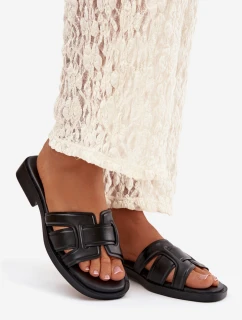 Dámské nazouváky na nízkém podpatku černé Lorania