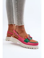 Dámské sandály na plochém podpatku s ozdobou oranžová D&A Dámské sandály na plochém podpatku s ozdobou oranžová D&A