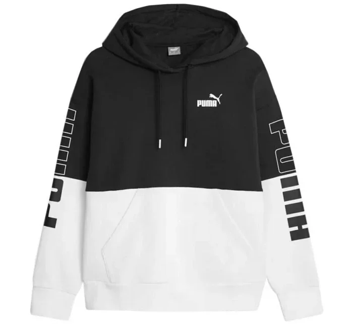 Dámská mikina s kapucí 676023 01 Černá s bílou - Puma