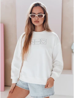 Dámská oversize mikina s výšivkou EASYJOY bílá FashionStreet BY1514