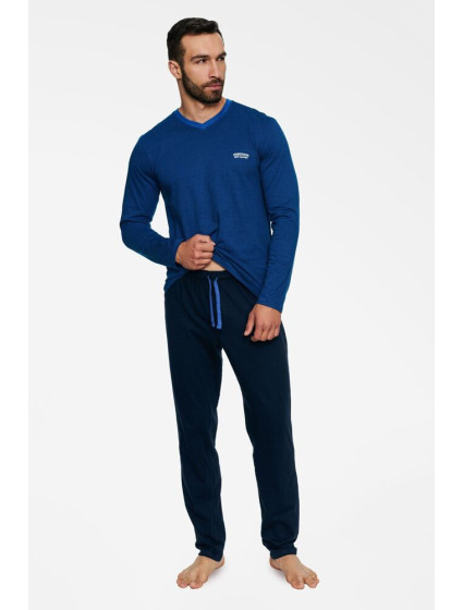 Pánské pyžamo model 17740450 modré s pruhy - Henderson
