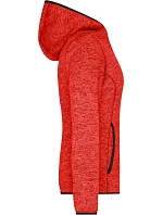 JN Dámská pletená fleecová bunda s kapucí 02.0 red melange/black model 22487223 - Daiber JN Dámská pletená fleecová bunda s kapucí 02.0 red melange/black model 22487223 - Daiber