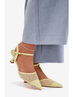 Dámské sandály na podpatku s Žluté model 22027913 - Boto