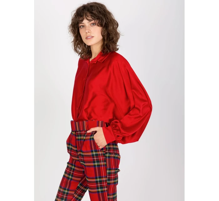 Košile DHJ KS model 21485641 tmavě červená - FPrice Košile DHJ KS model 21485641 tmavě červená - FPrice