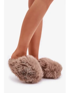 Futrzane Dámské Pantofle Tmavě béžové Wladisa