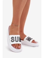 Dámské pantofle na masivní podrážce – bílé Vinceza