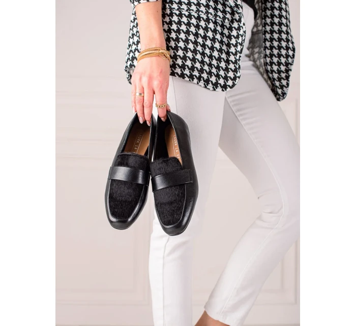 Originální polobotky dámské černé na plochém podpatku Originální polobotky dámské černé na plochém podpatku