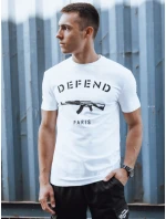 Pánské bílé tričko s potiskem FashionStreet RX5578 Pánské bílé tričko s potiskem FashionStreet RX5578