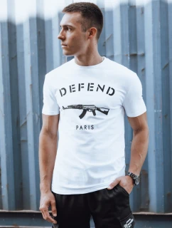 Pánské bílé tričko s potiskem FashionStreet RX5578