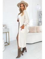 model 21290276 Cardigan svetr s kapsami béžová barva - numoco basic