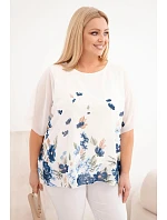 Dámská halenka Plus Size s krátkým rukávem a květinovým potiskem model 22069965 - K-Fashion