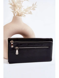 Dámská velká kožená peněženka s zipem Černá model 21605075 - Boto