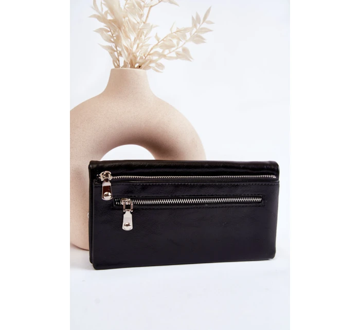 Dámská velká kožená peněženka s zipem Černá model 21605075 - Boto