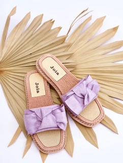 Semišové Dámské Pantofle S Mašlí fialove Ambra