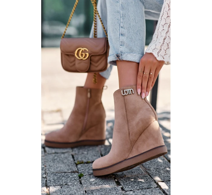 Ozdobené Kožené Boty Na S Bežové model 21633159 - Boto Ozdobené Kožené Boty Na S Bežové model 21633159 - Boto