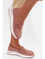 Růžové dámské semišové mokasiny Pevina Růžové dámské semišové mokasiny Pevina
