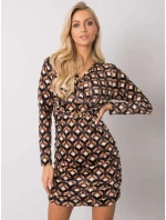 Šaty DHJ SK 12695.26P černá a béžová