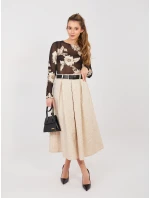 Spódnica IT SD model 21954203 beżowy - FPrice Spódnica IT SD model 21954203 beżowy - FPrice