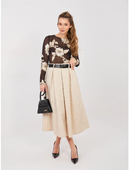 Spódnica IT SD model 21954203 beżowy - FPrice Spódnica IT SD model 21954203 beżowy - FPrice