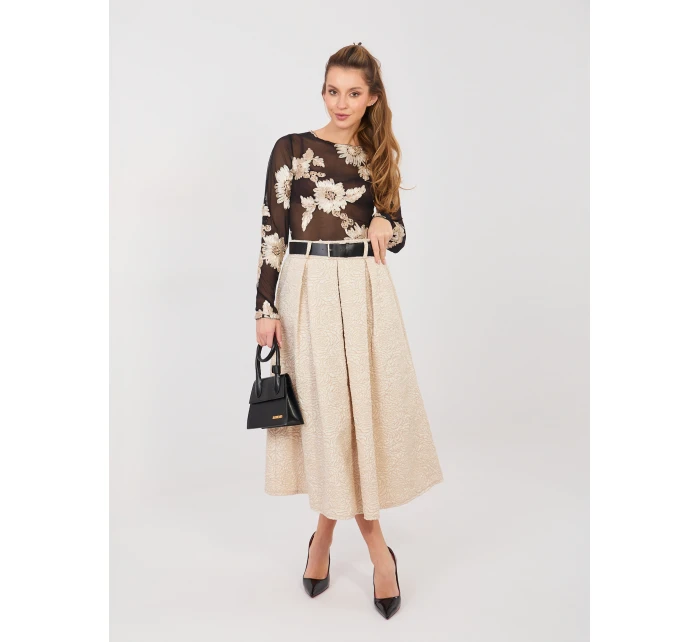 Spódnica IT SD model 21954203 beżowy - FPrice Spódnica IT SD model 21954203 beżowy - FPrice