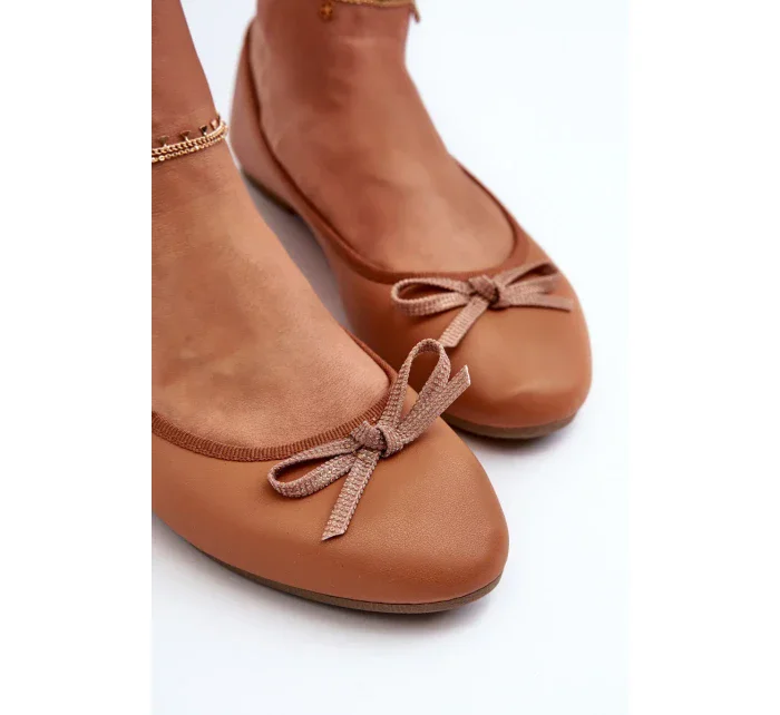 Ekologické Kožené Baletní Byty S Lukem Velbloud Sandelal Ekologické Kožené Baletní Byty S Lukem Velbloud Sandelal