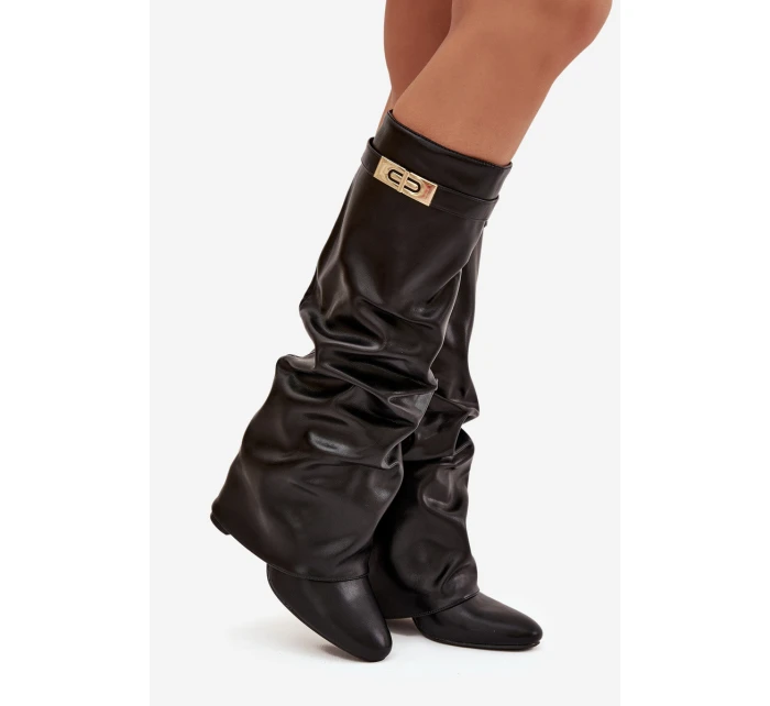 Dámské kotníkové boty Glorine na sloupkovém podpatku – černé