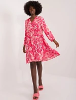 Dámské volné šaty D73771Z30425A Koral s bílou - Sublevel