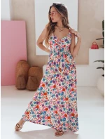 bílé květinové maxi šaty Dstreet model 21990238 - FashionStreet
