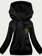 Krátká černá dámská mikina (26013)