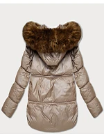 Dámská bunda bomber s kapucí S'West v béžové barvě (B8280-12) Dámská bunda bomber s kapucí S'West v béžové barvě (B8280-12)