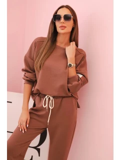 Komplet mikina + kalhoty model 21234215 hnědá - K-Fashion