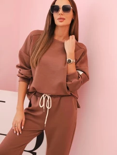 Komplet mikina + kalhoty model 21234215 hnědá - K-Fashion