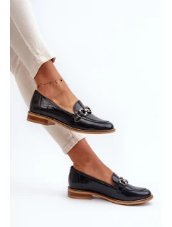 Kožené dámské lakované mokasíny model 21656264 modré - Laura Messi