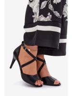 Módní Sandály Na Podpatku Černé model 21691866 - SERGIO LEONE