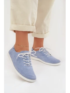 Dámské polobotky z přírodního semiše model 22013889 Modré - S.Barski