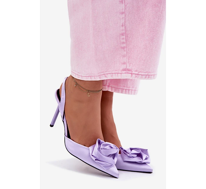 Dámské sandály na podpatku s  fialové Irina model 22107380 - Boto