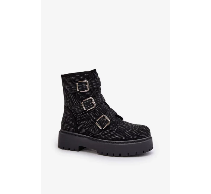 Zateplené Dámské Kotníkové Boty s Ozdobou Černé Ciascia Zateplené Dámské Kotníkové Boty s Ozdobou Černé Ciascia