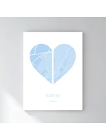 Personalizovaný magický fotoobraz v rámu - 30x40 - dvě mapy jako srdce Personalizovaný magický fotoobraz v rámu - 30x40 - dvě mapy jako srdce