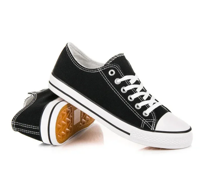 Originální černé dámské tenisky bez podpatku Originální černé dámské tenisky bez podpatku