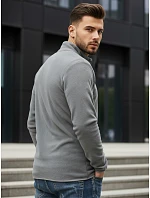 Pánská světle šedá mikina na zip FashionStreet BX4773 Pánská světle šedá mikina na zip FashionStreet BX4773