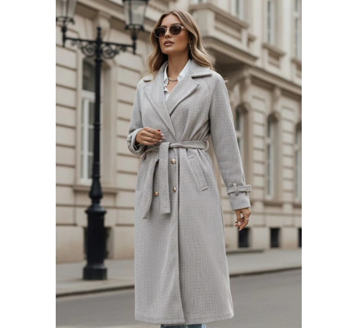 Dámský oversize kabát dlouhý béžový Dstreet model 21982240 - FashionStreet