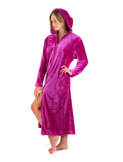 Dámský župan Siena s kapucí na zip 3656 fuchsiová - Vestis Dámský župan Siena s kapucí na zip 3656 fuchsiová - Vestis